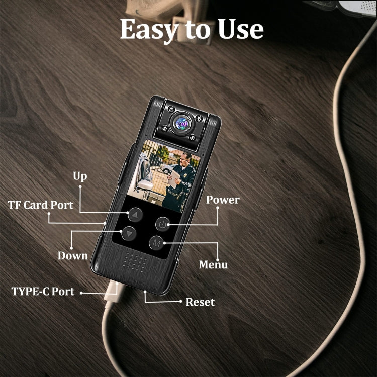 L10 1.3 Inch 180 Degree Rotation HD Outdoor Sports Camera HD Law Enforcement Recorder by buy2fix