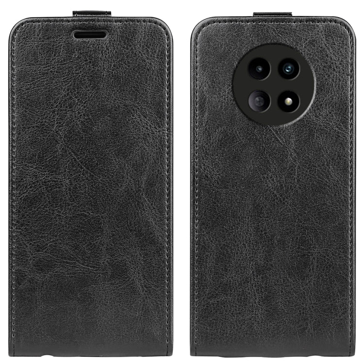 For Realme 12 5G R64 Texture Single Vertical Flip Leather Phone Case(Black) by buy2fix