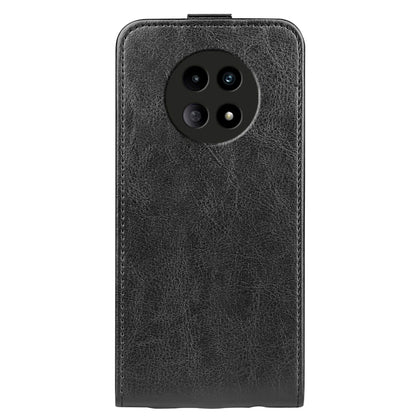 For Realme 12 5G R64 Texture Single Vertical Flip Leather Phone Case(Black) by buy2fix
