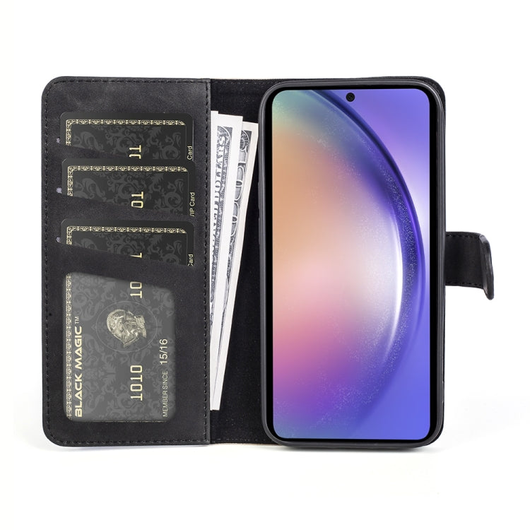 For Samsung Galaxy A55 Stitching Horizontal Flip Leather Phone Case(Black) by buy2fix