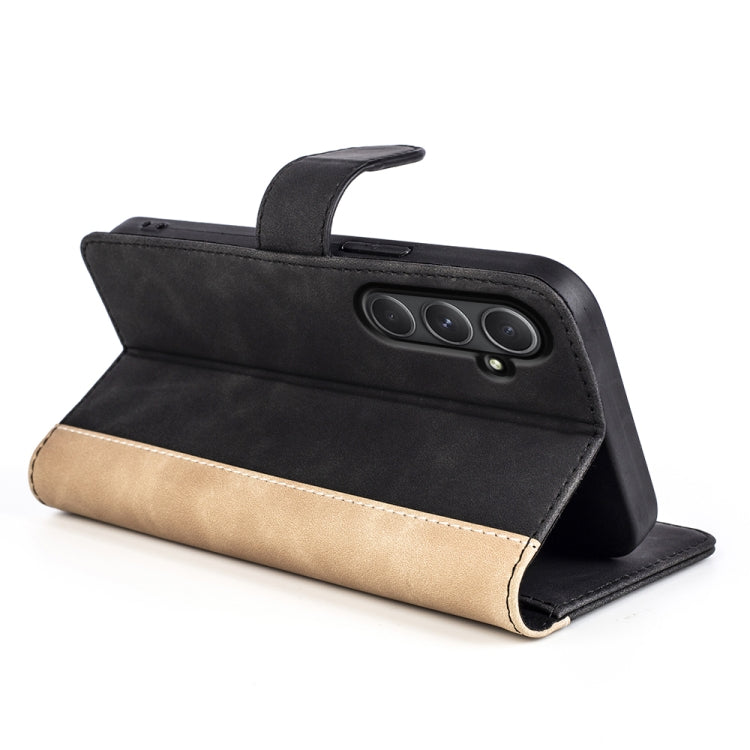 For Samsung Galaxy A55 Stitching Horizontal Flip Leather Phone Case(Black) by buy2fix