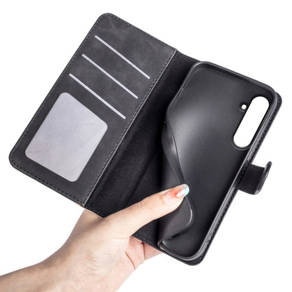 For Samsung Galaxy A55 Stitching Horizontal Flip Leather Phone Case(Black) by buy2fix