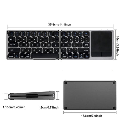 FK328T Cell Phone Tablet Laptop Wireless Bluetooth Keyboard Portable 3-Folded Keyboard by buy2fix
