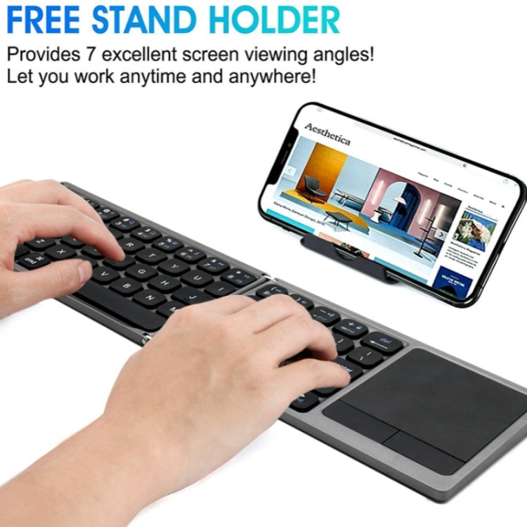 FK328T Cell Phone Tablet Laptop Wireless Bluetooth Keyboard Portable 3-Folded Keyboard by buy2fix