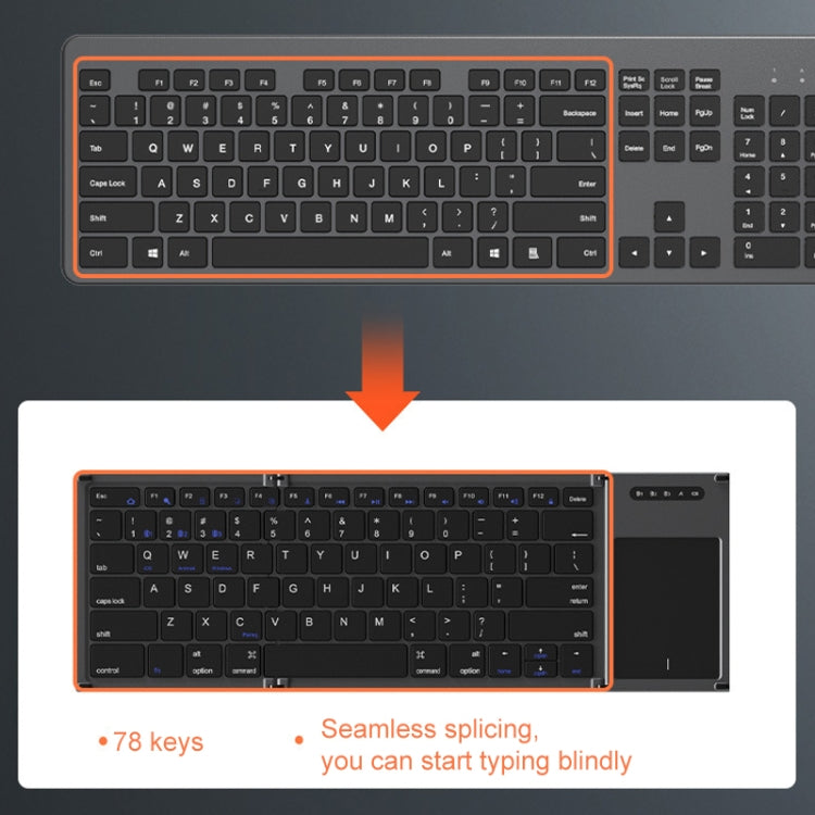 B066T Tri-fold Wireless Bluetooth Keyboard Compatible Multi-system Cell Phone Tablet Keyboard by buy2fix