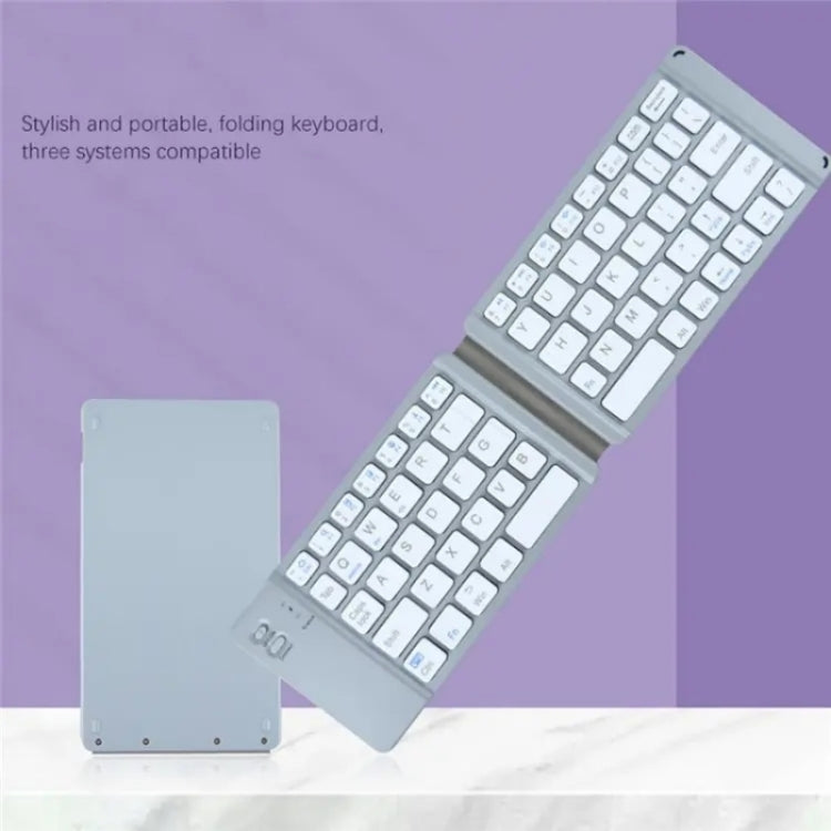 BT18 Bluetooth Keyboard Magnetic Folding Wireless Keyboard For Cell Phones Tablets Computers(Grey) by buy2fix