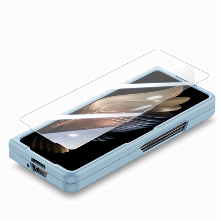 For Samsung   Galaxy Z Fold5 5G Integrated Film Wrist Grip Leather Phone Case with Pen Slot(Bule) - Galaxy Z Fold5 Cases by buy2fix | Online Shopping UK | buy2fix