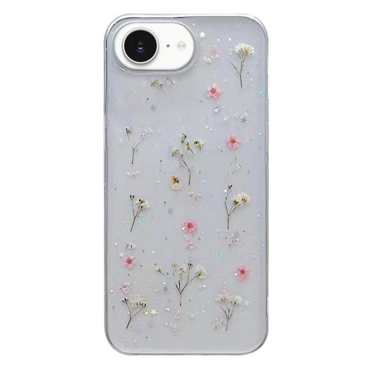 For iPhone 16e Gypsophila Flowers Pattern TPU Protective Phone Case(Pink) - iPhone 16e Cases by buy2fix | Online Shopping UK | buy2fix