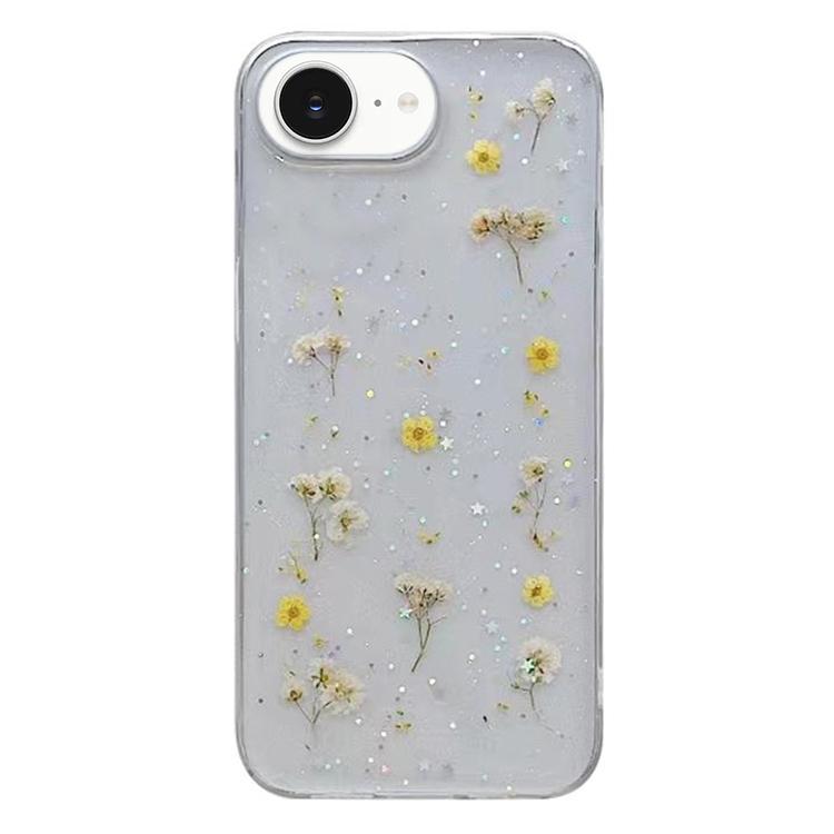For iPhone 16e Gypsophila Flowers Pattern TPU Protective Phone Case(Yellow) - iPhone 16e Cases by buy2fix | Online Shopping UK | buy2fix