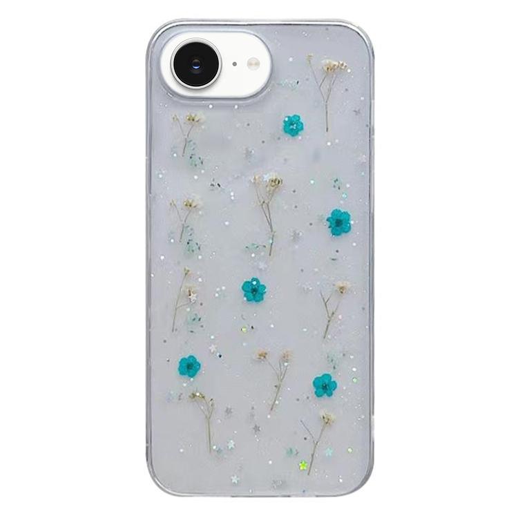 For iPhone 16e Gypsophila Flowers Pattern TPU Protective Phone Case(Green) - iPhone 16e Cases by buy2fix | Online Shopping UK | buy2fix