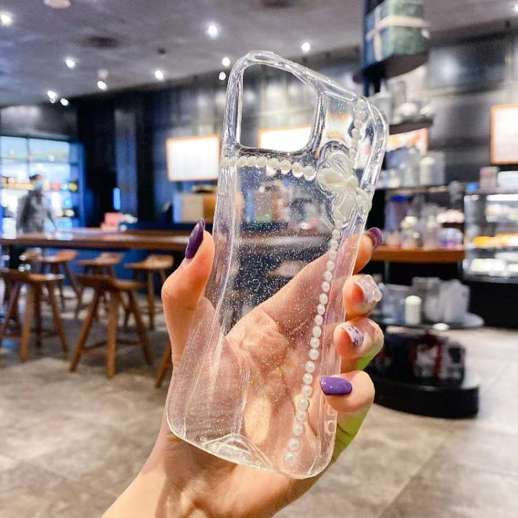 For iPhone 16 Pro Pearl Bow Glitter Epoxy TPU Phone Case(Three Knots) by buy2fix