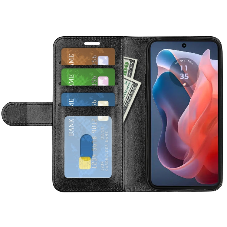 For Motorola Moto G Play 2024 R64 Texture Horizontal Flip Leather Phone Case(Black) by buy2fix