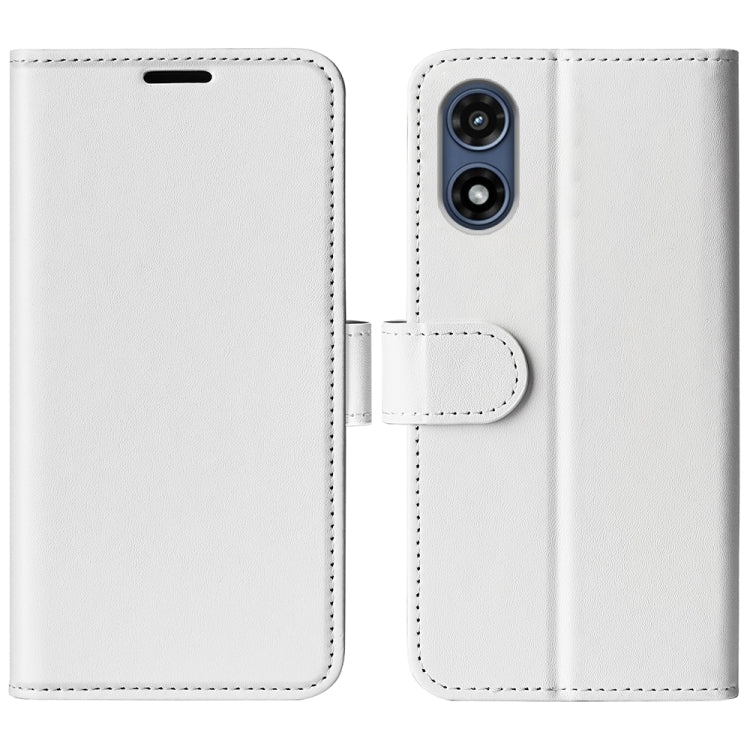 For Motorola Moto G Play 2024 R64 Texture Horizontal Flip Leather Phone Case(White) by buy2fix