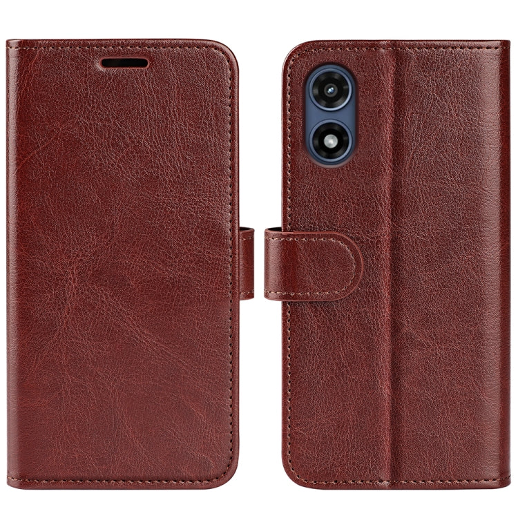 For Motorola Moto G Play 2024 R64 Texture Horizontal Flip Leather Phone Case(Brown) by buy2fix