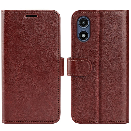 For Motorola Moto G Play 2024 R64 Texture Horizontal Flip Leather Phone Case(Brown) by buy2fix
