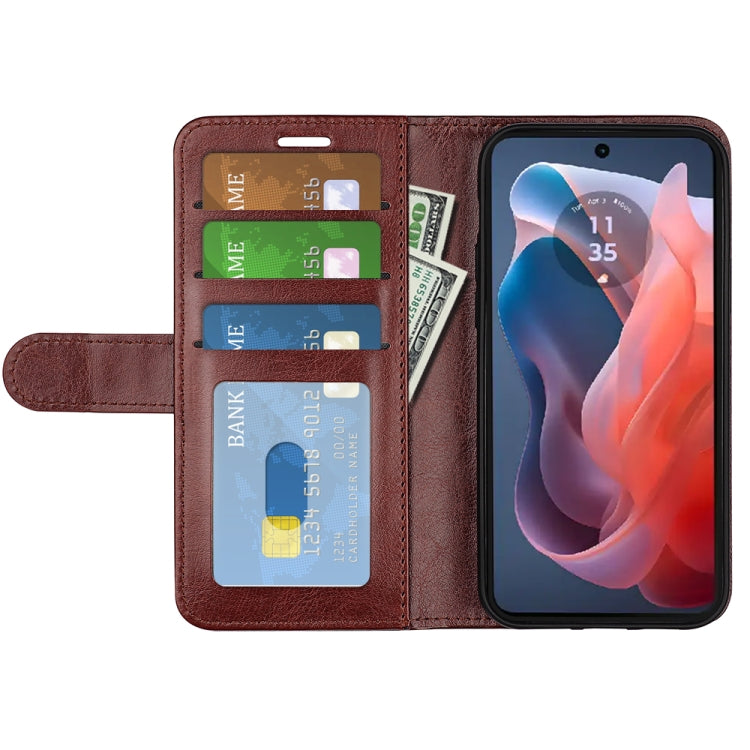 For Motorola Moto G Play 2024 R64 Texture Horizontal Flip Leather Phone Case(Brown) by buy2fix