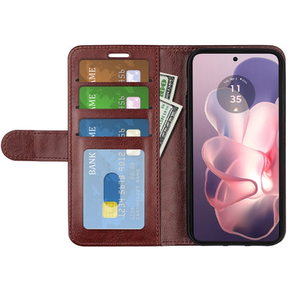 For Motorola Moto G Power 5G 2024 R64 Texture Horizontal Flip Leather Phone Case(Brown) by buy2fix