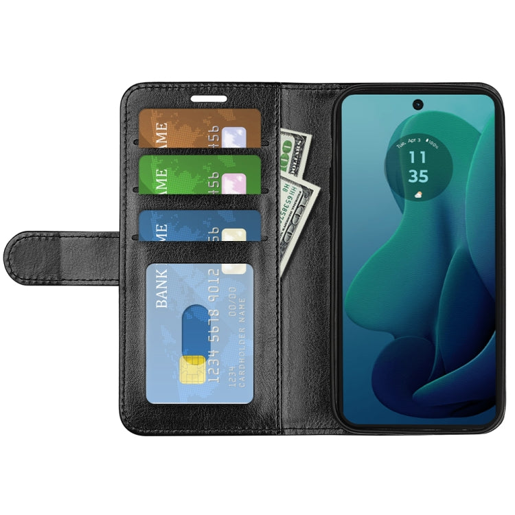 For Motorola Moto G 5G 2024 R64 Texture Horizontal Flip Leather Phone Case(Black) by buy2fix