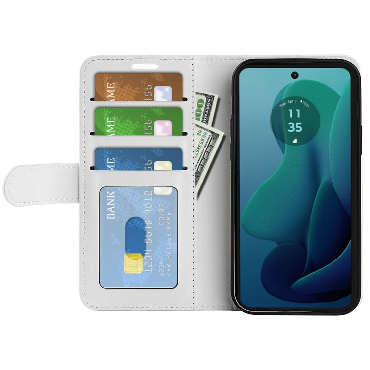 For Motorola Moto G 5G 2024 R64 Texture Horizontal Flip Leather Phone Case(White) by buy2fix