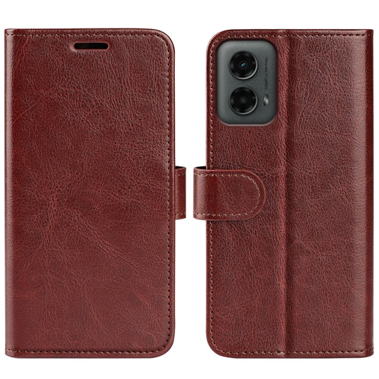 For Motorola Moto G 5G 2024 R64 Texture Horizontal Flip Leather Phone Case(Brown) by buy2fix