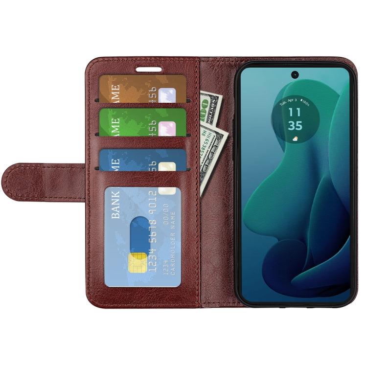 For Motorola Moto G 5G 2024 R64 Texture Horizontal Flip Leather Phone Case(Brown) by buy2fix