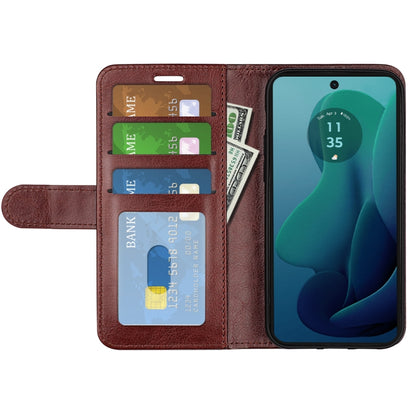 For Motorola Moto G 5G 2024 R64 Texture Horizontal Flip Leather Phone Case(Brown) by buy2fix