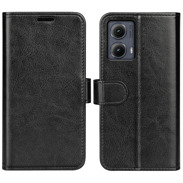For Motorola Edge 5G 2024 R64 Texture Horizontal Flip Leather Phone Case(Black) by buy2fix