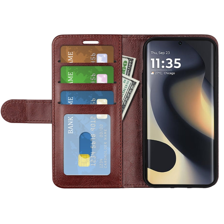 For Motorola Edge 5G 2024 R64 Texture Horizontal Flip Leather Phone Case(Brown) by buy2fix