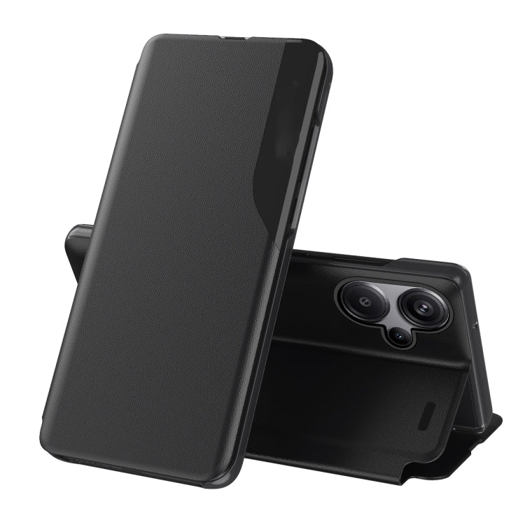 For Xiaomi Redmi Note 13 Pro 4G Attraction Flip Holder Leather Phone Case(Black) - Xiaomi Cases by buy2fix | Online Shopping UK | buy2fix