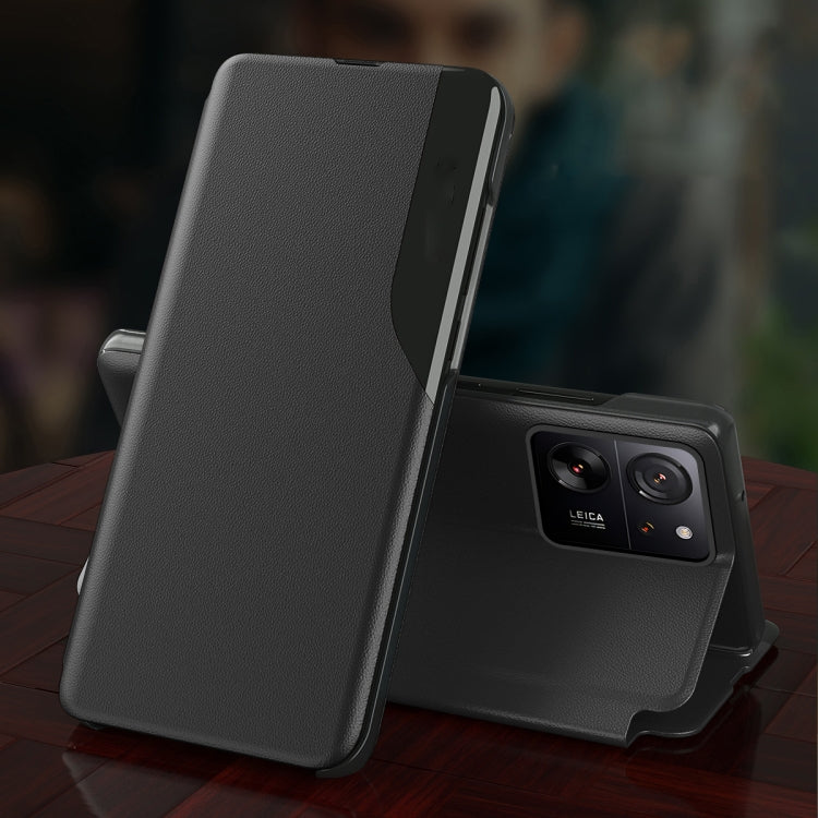 For Xiaomi Redmi 13C Attraction Flip Holder Leather Phone Case(Blue) by buy2fix