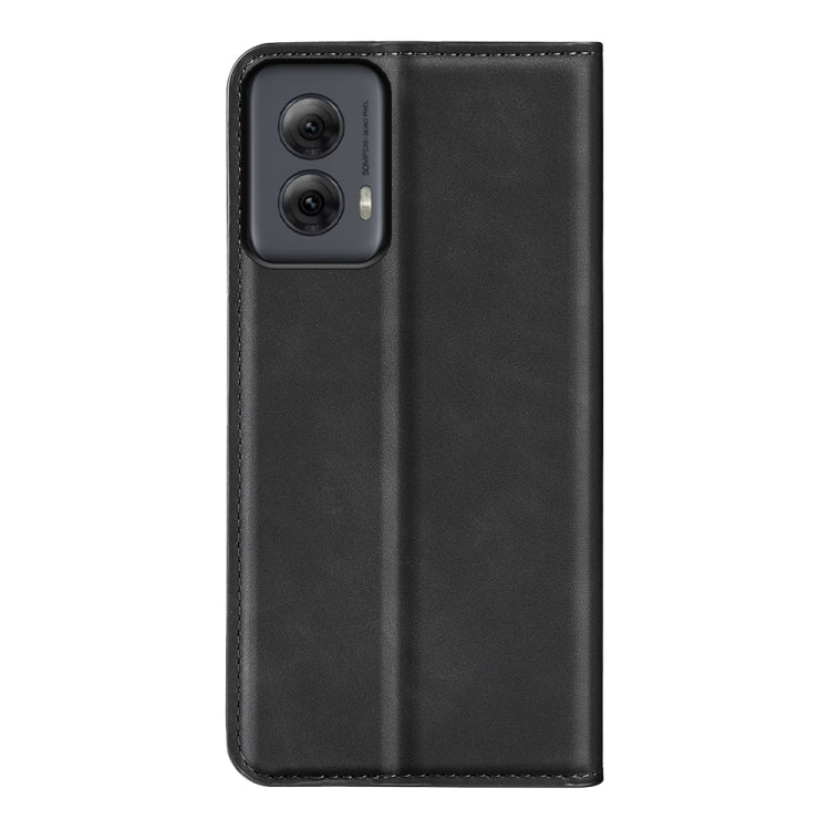 For Motorola Moto G Power 5G 2024 Retro-skin Magnetic Suction Leather Phone Case(Black) by buy2fix