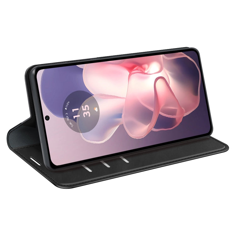 For Motorola Moto G Power 5G 2024 Retro-skin Magnetic Suction Leather Phone Case(Black) by buy2fix