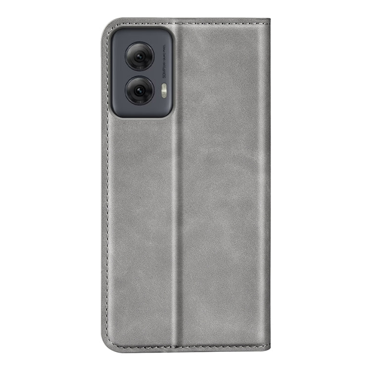 For Motorola Moto G Power 5G 2024 Retro-skin Magnetic Suction Leather Phone Case(Grey) by buy2fix