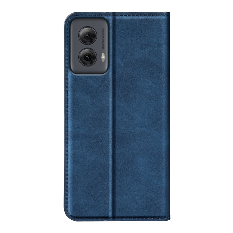 For Motorola Moto G Power 5G 2024 Retro-skin Magnetic Suction Leather Phone Case(Dark Blue) by buy2fix