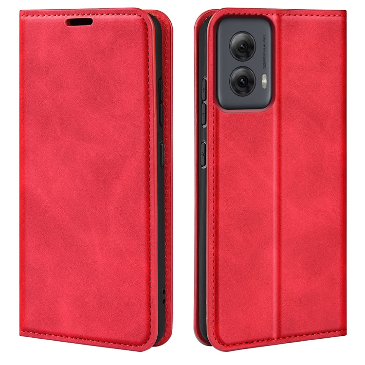 For Motorola Moto G Power 5G 2024 Retro-skin Magnetic Suction Leather Phone Case(Red) by buy2fix