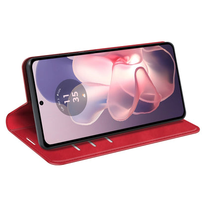 For Motorola Moto G Power 5G 2024 Retro-skin Magnetic Suction Leather Phone Case(Red) by buy2fix