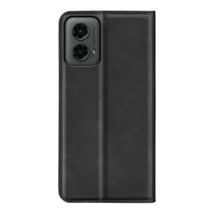For Motorola Moto G 5G 2024 Retro-skin Magnetic Suction Leather Phone Case(Black) by buy2fix