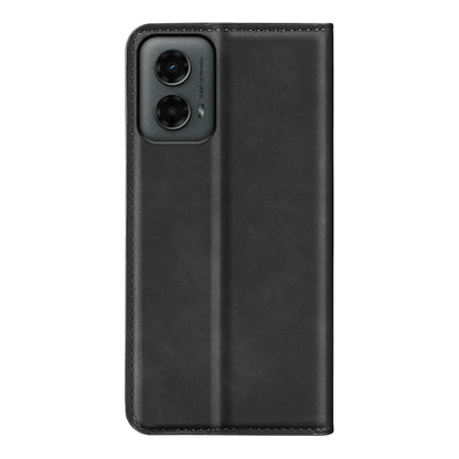 For Motorola Moto G 5G 2024 Retro-skin Magnetic Suction Leather Phone Case(Black) by buy2fix