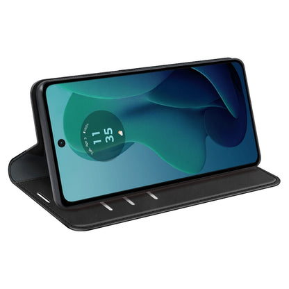 For Motorola Moto G 5G 2024 Retro-skin Magnetic Suction Leather Phone Case(Black) by buy2fix