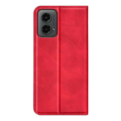 For Motorola Moto G 5G 2024 Retro-skin Magnetic Suction Leather Phone Case(Red) by buy2fix