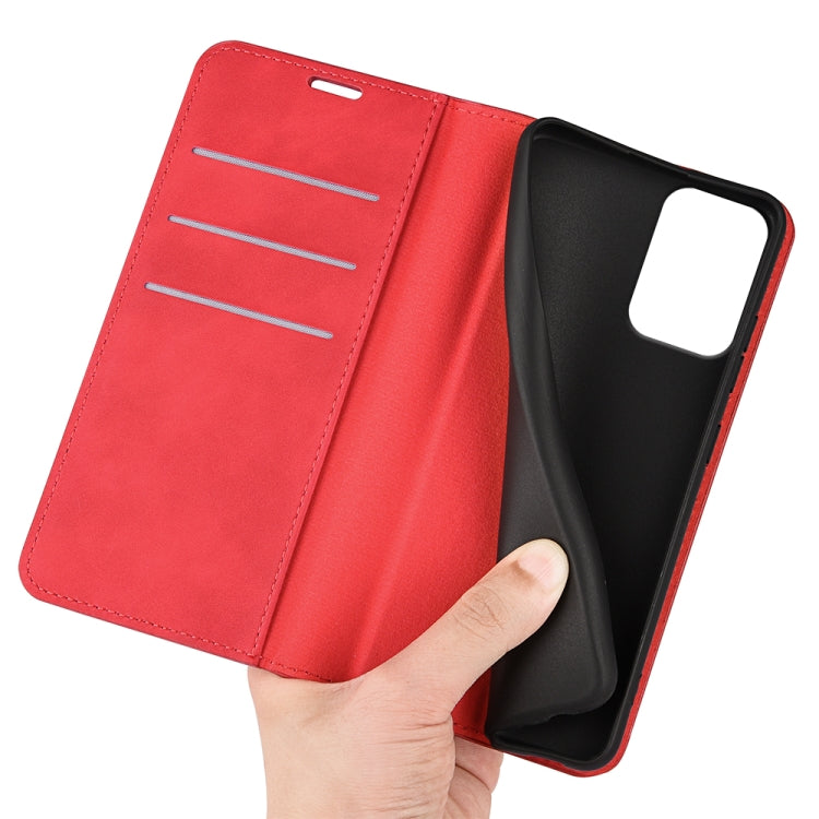 For Motorola Moto G 5G 2024 Retro-skin Magnetic Suction Leather Phone Case(Red) by buy2fix