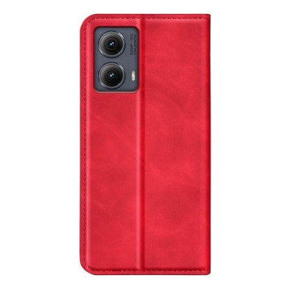 For Motorola Edge 5G 2024 Retro-skin Magnetic Suction Leather Phone Case(Red) by buy2fix