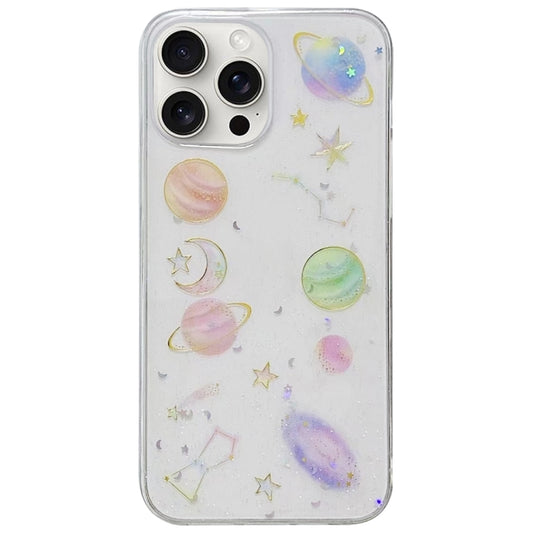 For iPhone 16 Pro Cosmic Star Glitter Epoxy TPU Phone Case(Transparent) - iPhone 16 Pro Cases by buy2fix | Online Shopping UK | buy2fix