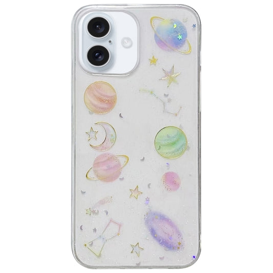 For iPhone 16 Plus Cosmic Star Glitter Epoxy TPU Phone Case(Transparent) - iPhone 16 Plus Cases by buy2fix | Online Shopping UK | buy2fix