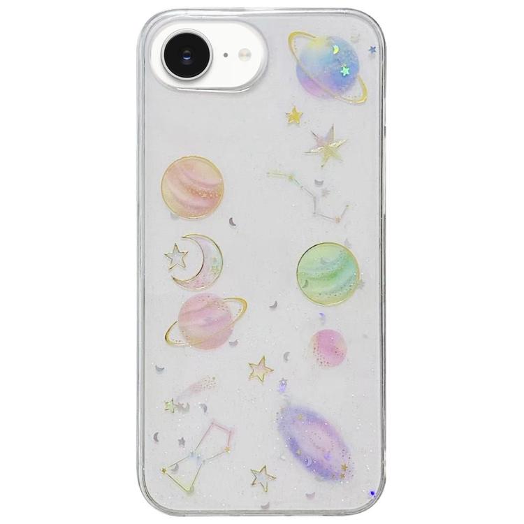 For iPhone 16e Cosmic Star Glitter Epoxy TPU Phone Case(Transparent) - iPhone 16e Cases by buy2fix | Online Shopping UK | buy2fix