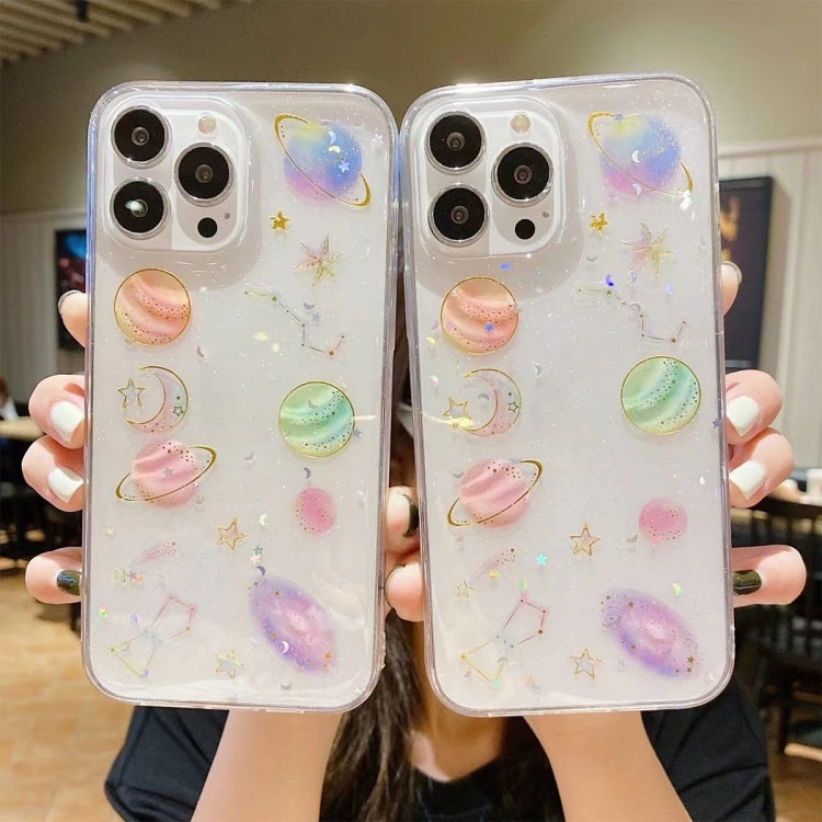 For iPhone 16 Pro Cosmic Star Glitter Epoxy TPU Phone Case(Transparent) - iPhone 16 Pro Cases by buy2fix | Online Shopping UK | buy2fix