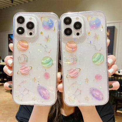 For iPhone 16 Pro Cosmic Star Glitter Epoxy TPU Phone Case(Transparent) - iPhone 16 Pro Cases by buy2fix | Online Shopping UK | buy2fix