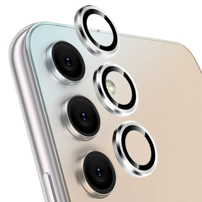 For Samsung Galaxy A14 / A34 NORTHJO Camera Lens Protector Tempered Glass CD Vein Metal Ring Film(Silver) - Galaxy Tempered Glass by NORTHJO | Online Shopping UK | buy2fix