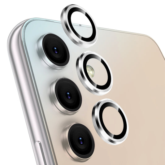 For Samsung Galaxy A14 / A34 NORTHJO Camera Lens Protector Tempered Glass CD Vein Metal Ring Film(Silver) - Galaxy Tempered Glass by NORTHJO | Online Shopping UK | buy2fix