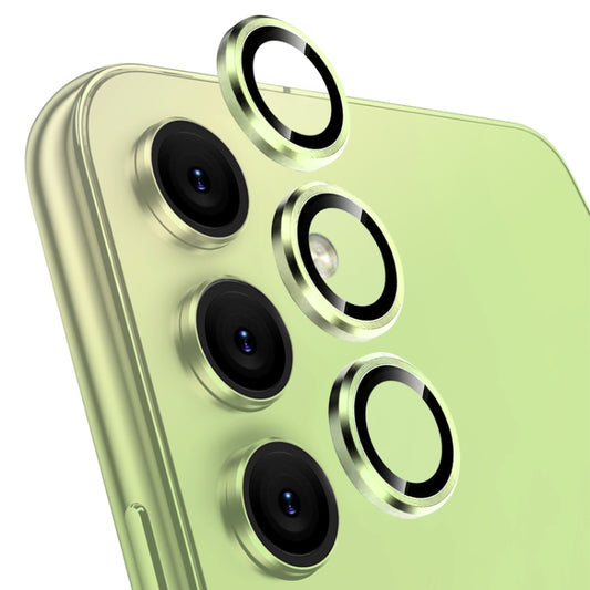 For Samsung Galaxy A14 / A34 NORTHJO Camera Lens Protector Tempered Glass CD Vein Metal Ring Film(Green) - Galaxy Tempered Glass by NORTHJO | Online Shopping UK | buy2fix